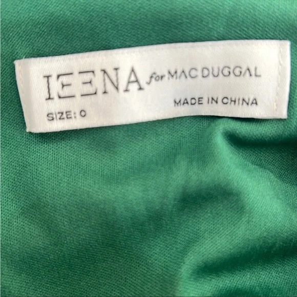 Ieena for Mac Duggal One Shoulder Emerald Green Dress Gown 55385 size 0 - Picture 10 of 11